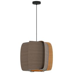 WEP Collection Alba 54 21.25"W Pendant Black Finish with Grey Oak/Ash Shade