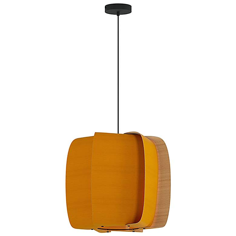 Image 1 WEP Collection Alba 54 21.25"W Pendant Black Finish with Ocher/Ash Shade