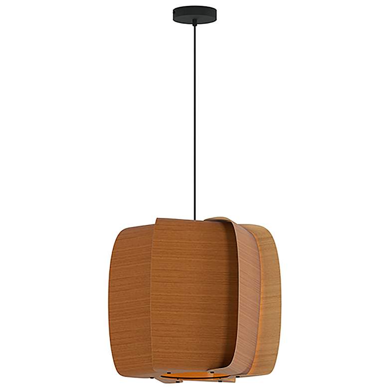 Image 1 WEP Collection Alba 54 21.25"W Pendant Black Finish with Petiribi/Ash Shade
