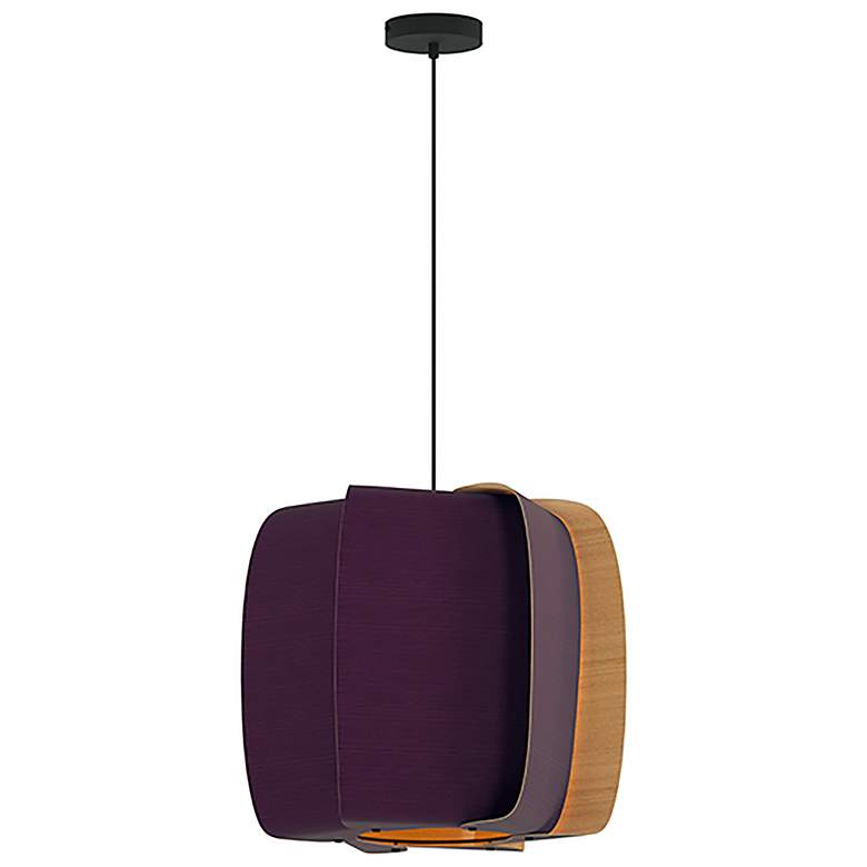 Image 1 WEP Collection Alba 54 21.25"W Pendant Black Finish with Violet/Ash Shade