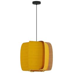 WEP Collection Alba 54 21.25"W Pendant Black Finish with Yellow/Ash Shade