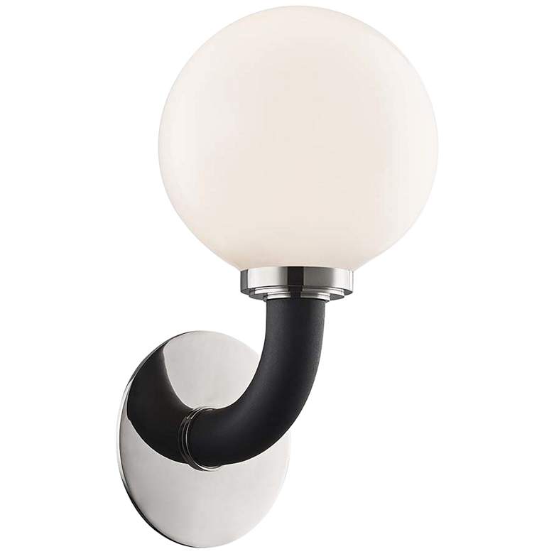 Image 1 Werner 15" High Polished Nickel and Black Wall Sconce