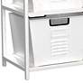 Wesla 43 3/4" Wide White Metal Storage Shelf with 6 Bins