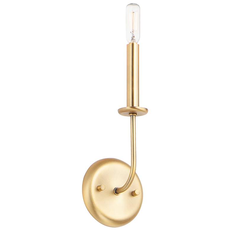 Image 1 Wesley 1-Light 4.75" Wide Satin Brass Wall Sconce