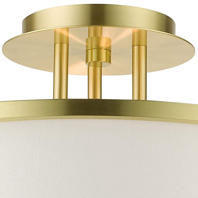 Image 4 Wesley 16 inch Wide Satin Brass Semi-Flush Ceiling Light more views
