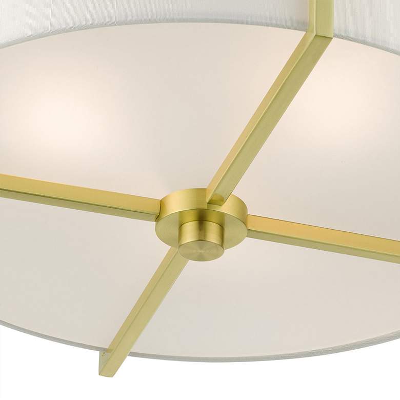 Image 5 Wesley 16 inch Wide Satin Brass Semi-Flush Ceiling Light more views