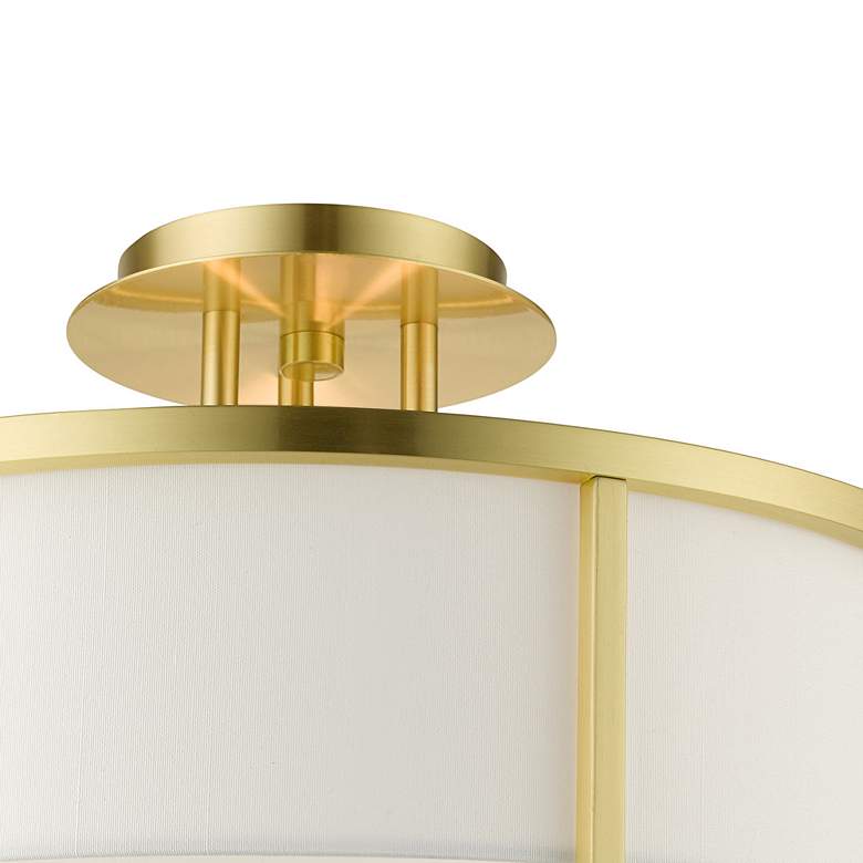 Image 6 Wesley 16 inch Wide Satin Brass Semi-Flush Ceiling Light more views