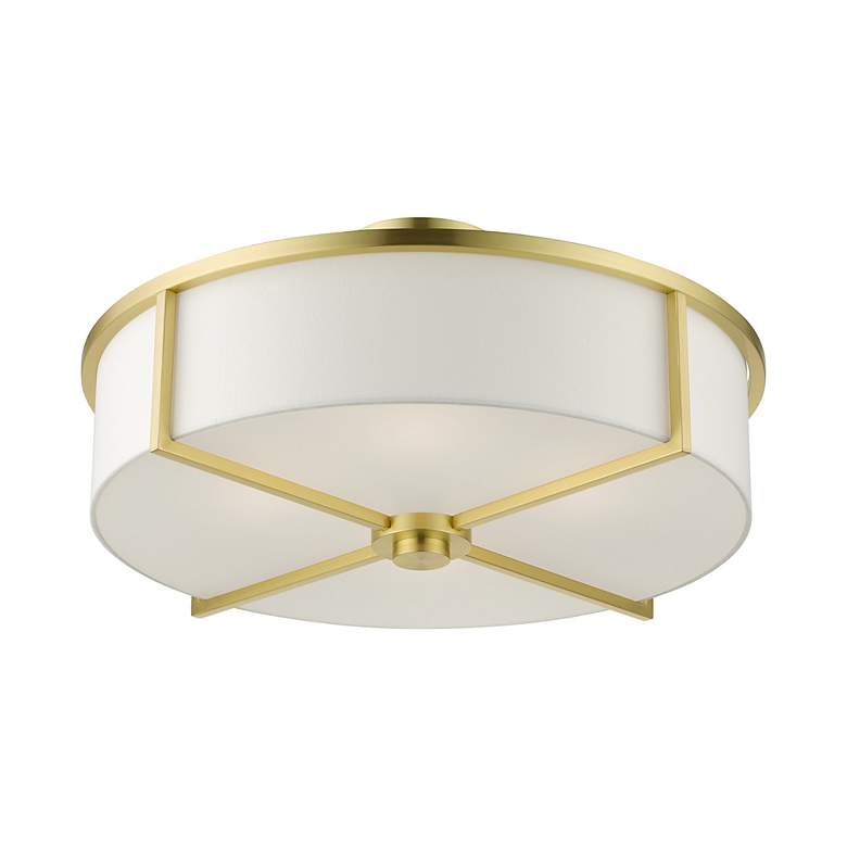 Image 5 Wesley 19" Wide Satin Brass Drum Ceiling Light more views