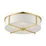 5_Wesley 19" Wide Satin Brass Drum Ceiling Light more views