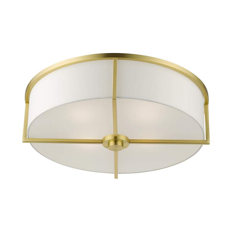 Image 6 Wesley 19" Wide Satin Brass Drum Ceiling Light more views