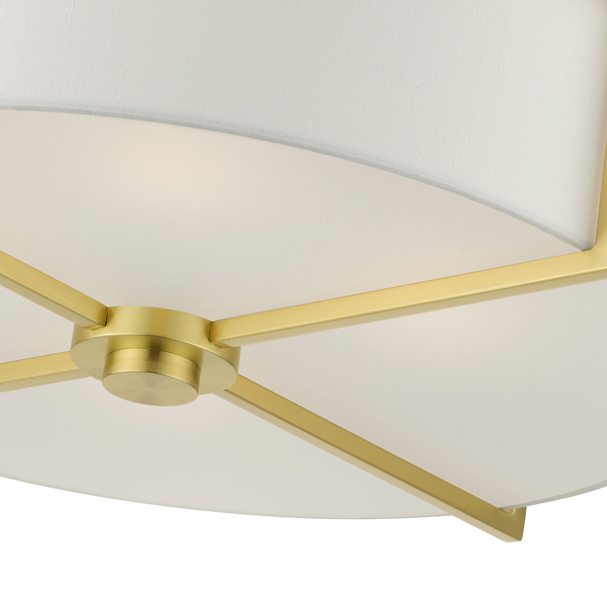 Wesley 19" Wide Satin Brass Drum Ceiling Light