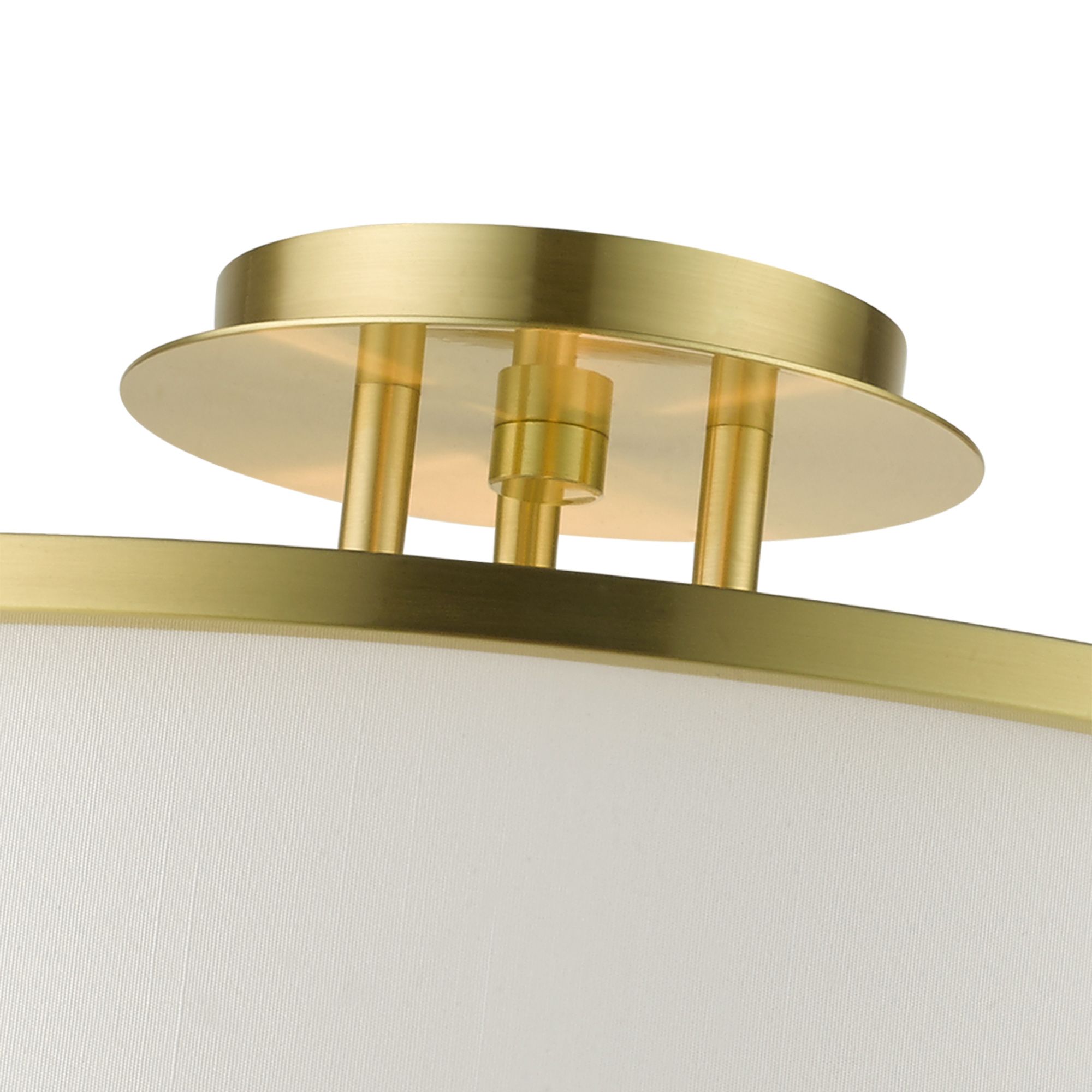 Wesley 19" Wide Satin Brass Drum Ceiling Light