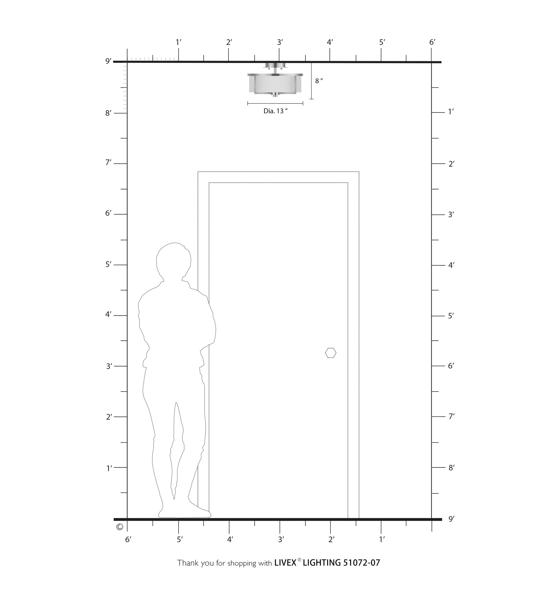 Wesley 2 Light Bronze Ceiling Mount