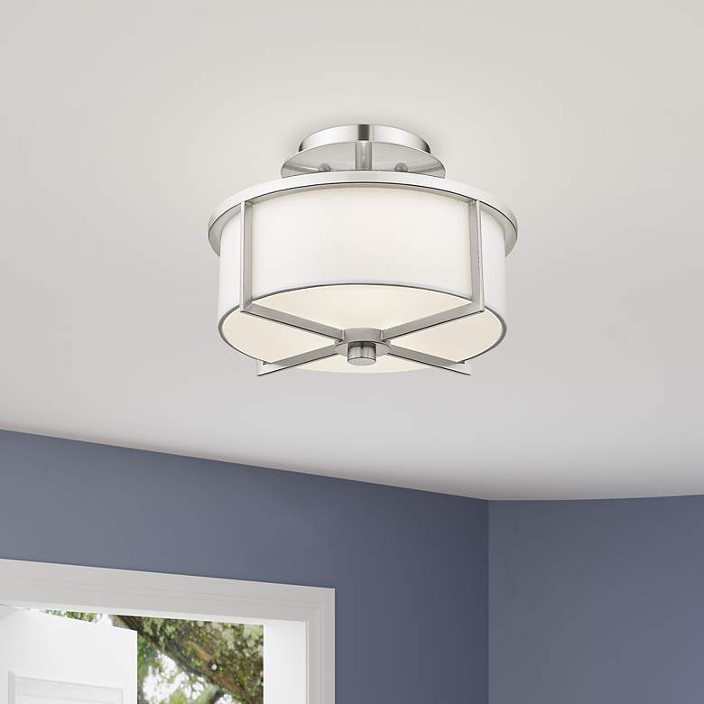 Image 1 Wesley 2 Light Brushed Nickel Ceiling Mount