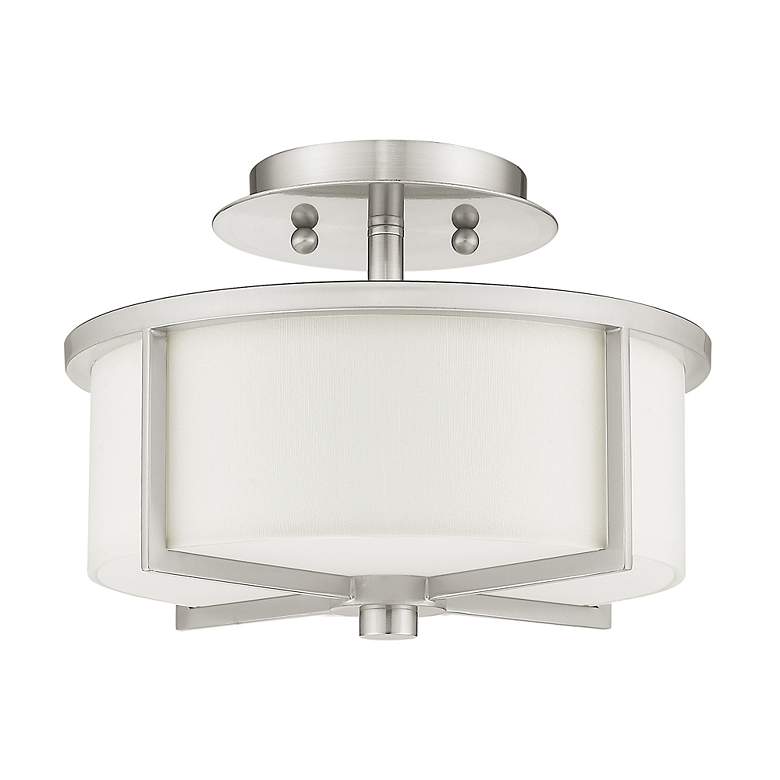 Image 3 Wesley 2 Light Brushed Nickel Ceiling Mount more views