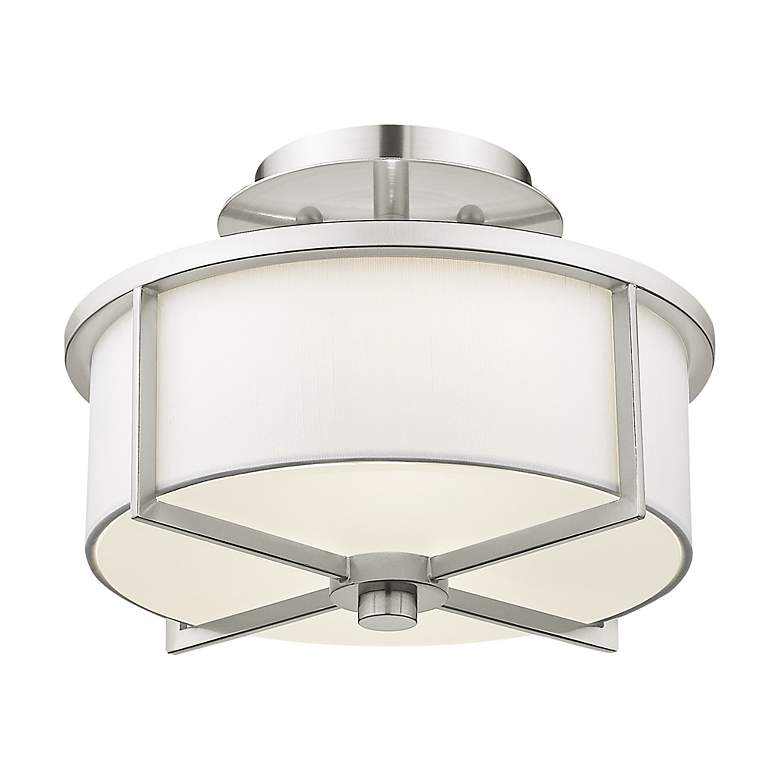 Image 5 Wesley 2 Light Brushed Nickel Ceiling Mount more views