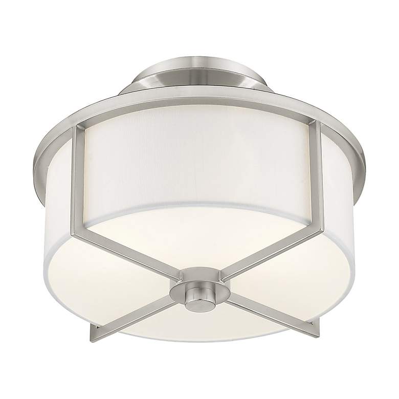 Image 6 Wesley 2 Light Brushed Nickel Ceiling Mount more views