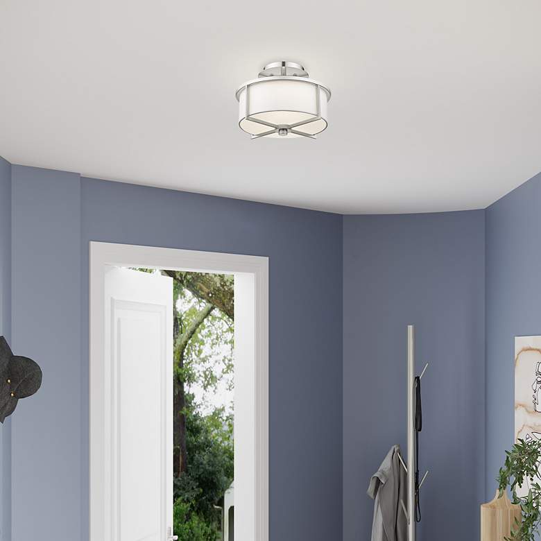 Image 7 Wesley 2 Light Brushed Nickel Ceiling Mount more views