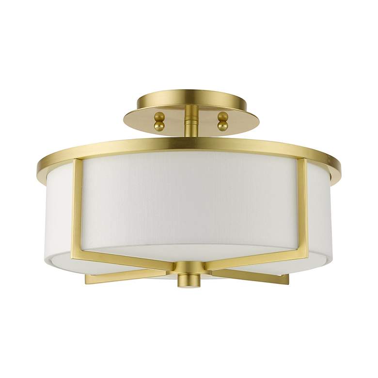 Image 3 Wesley 2 Light Satin Brass Semi Flush more views