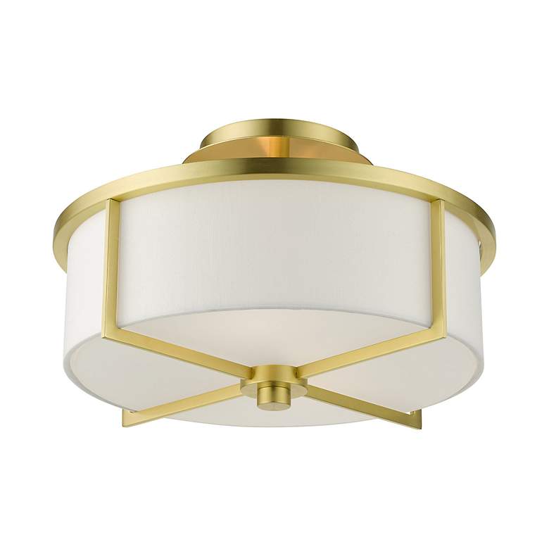 Image 4 Wesley 2 Light Satin Brass Semi Flush more views