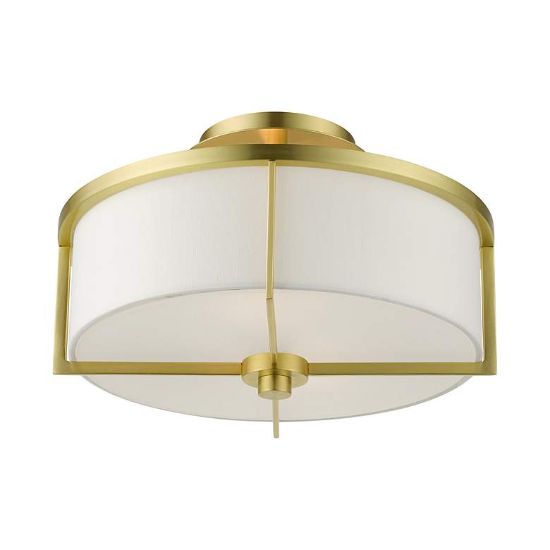 Image 6 Wesley 2 Light Satin Brass Semi Flush more views