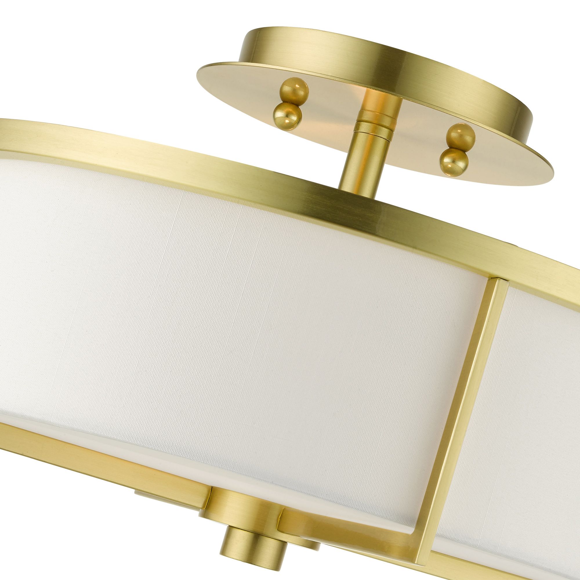 Wesley 2 Light Satin Brass Semi Flush