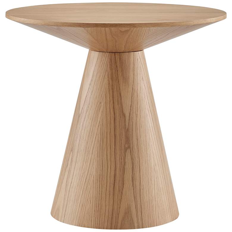 Image 3 Wesley 23 1/2 inch Wide Oak Veneered Wood Round Side Table