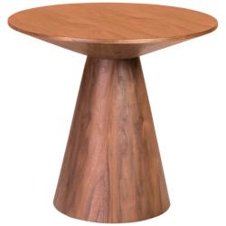 Wesley 23 1/2&quot; Wide Walnut Veneered Wood Round Side Table