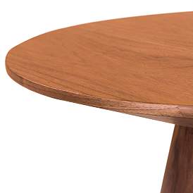 Image4 of Wesley 23 1/2" Wide Walnut Veneered Wood Round Side Table more views