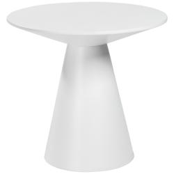Wesley 23 1/2&quot; Wide White Lacquered Wood Round Side Table