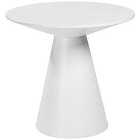 Image2 of Wesley 23 1/2" Wide White Lacquered Wood Round Side Table