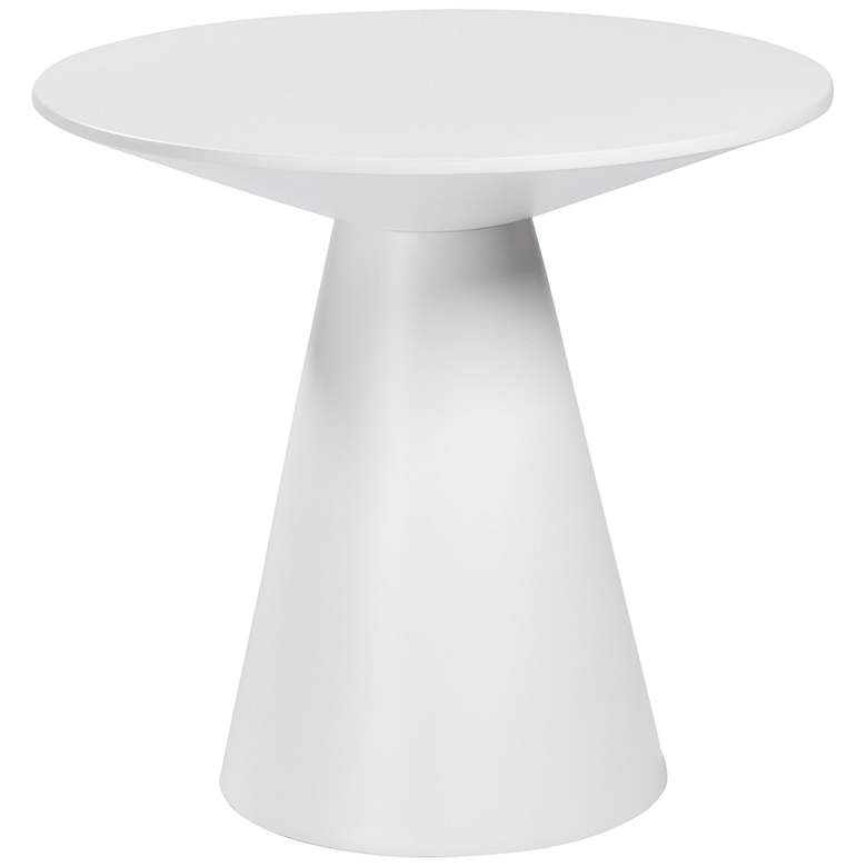 Image 2 Wesley 23 1/2" Wide White Lacquered Wood Round Side Table