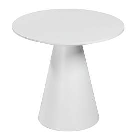 Image1 of Wesley 23 1/2" Wide White Lacquered Wood Round Side Table