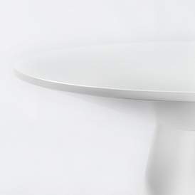 Image3 of Wesley 23 1/2" Wide White Lacquered Wood Round Side Table more views