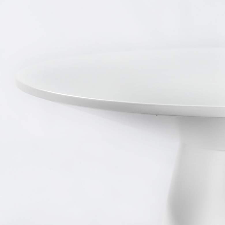 Image 3 Wesley 23 1/2" Wide White Lacquered Wood Round Side Table more views