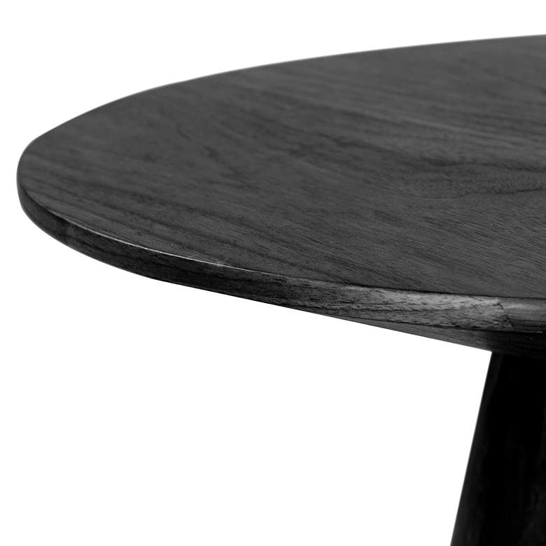 Image 4 Wesley 23 1/2"W Ash Veneered Matte Black Round Side Table more views
