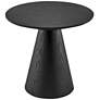 6_Wesley 23 1/2"W Ash Veneered Matte Black Round Side Table more views