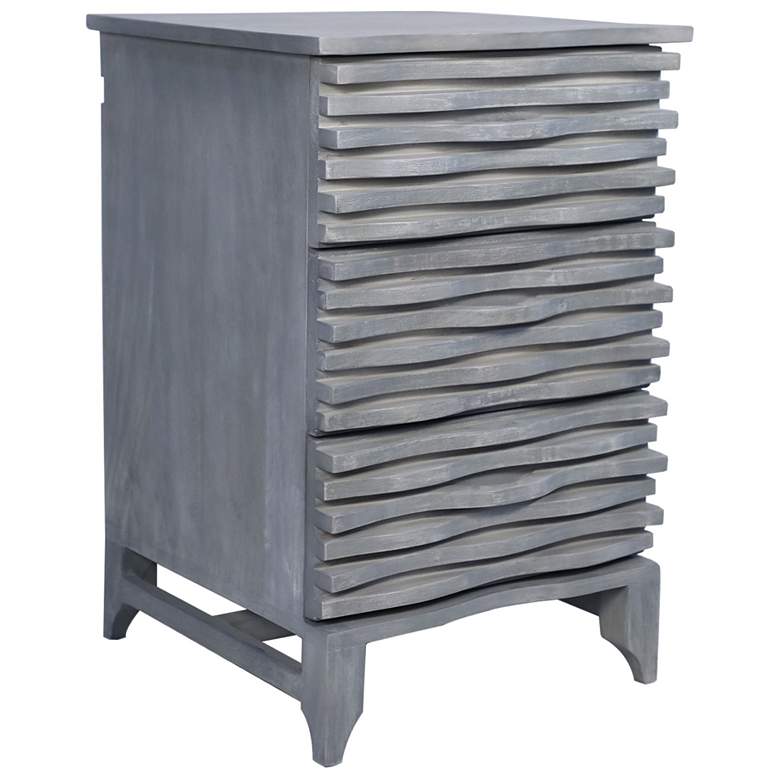 Image 1 Wesley 3-Drawer Brushed Gray Nightstand With USB Port