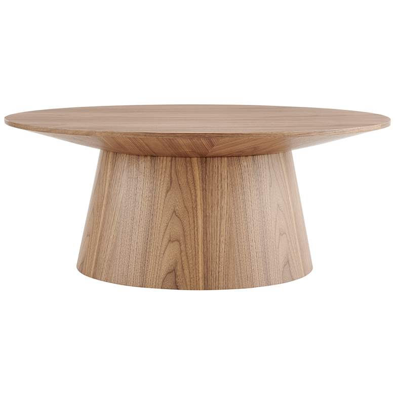 Image 1 Wesley 35 1/2 inch Wide Oak Veneered Wood Round Coffee Table