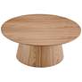 Wesley 35 1/2" Wide Oak Veneered Wood Round Coffee Table