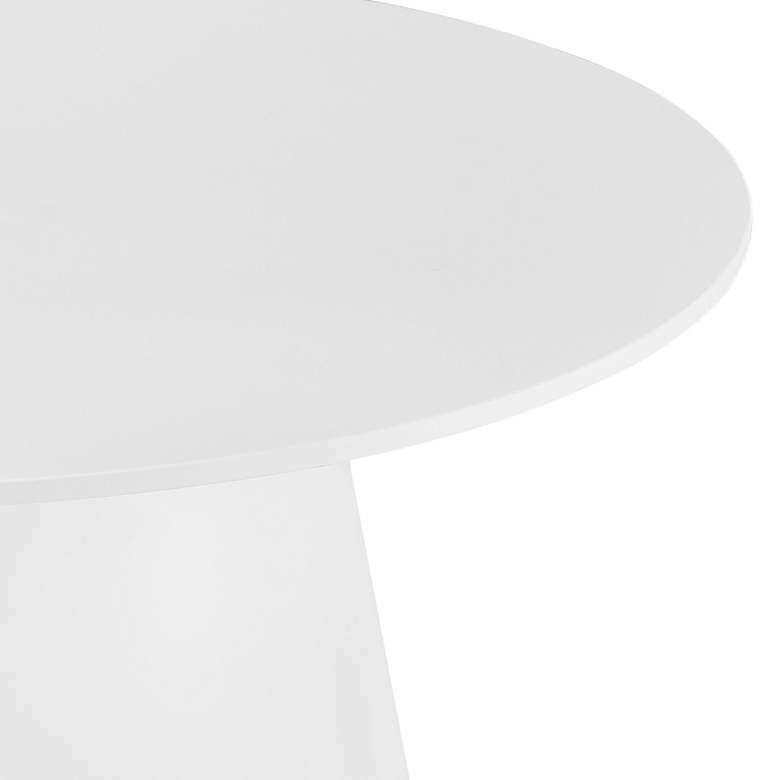 Image 4 Wesley 35 1/2" Wide White Lacquered Wood Round Coffee Table more views