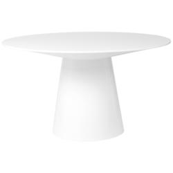 Wesley 53 1/4&quot; Wide White Lacquered Wood Round Dining Table