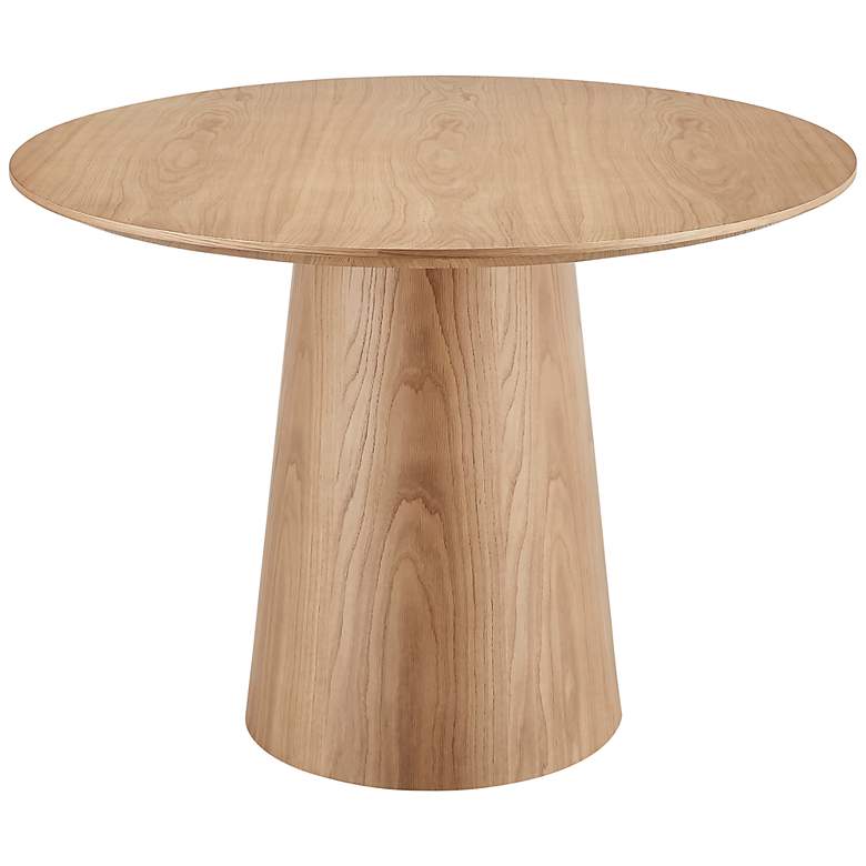 Image 3 Wesley 53" Wide Oak Veneered Wood Round Dining Table