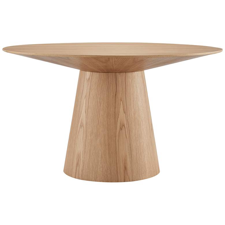 Image 6 Wesley 53 inch Wide Oak Veneered Wood Round Dining Table more views