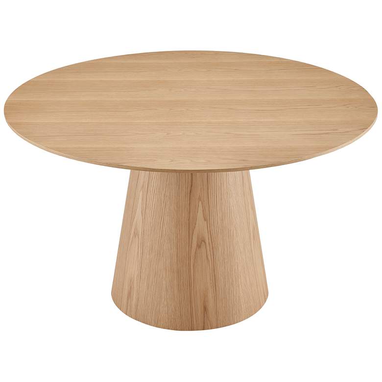 Image 7 Wesley 53 inch Wide Oak Veneered Wood Round Dining Table more views