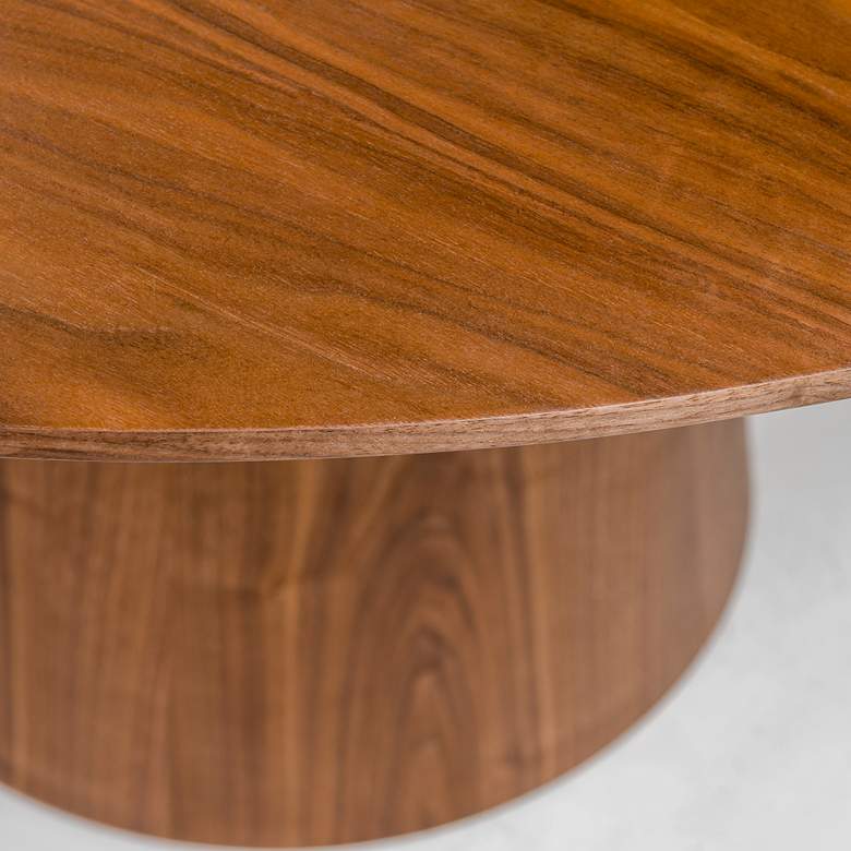 Image 2 Wesley 53 inch Wide Walnut Veneered Wood Round Dining Table more views