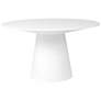 Wesley 53" Wide White Lacquered Wood Round Dining Table in scene