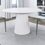 Wesley 53" Wide White Lacquered Wood Round Dining Table in scene