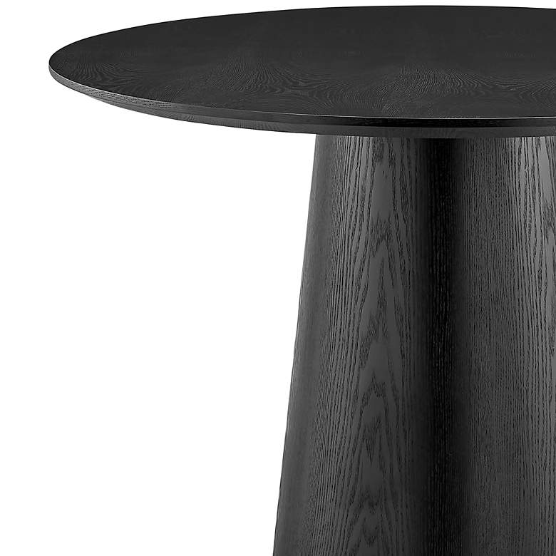 Image 4 Wesley 53 inchW Ash Veneered Matte Black Round Dining Table more views