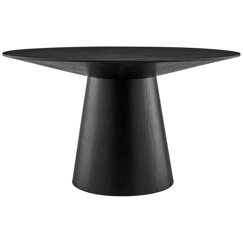 Image 6 Wesley 53"W Ash Veneered Matte Black Round Dining Table more views